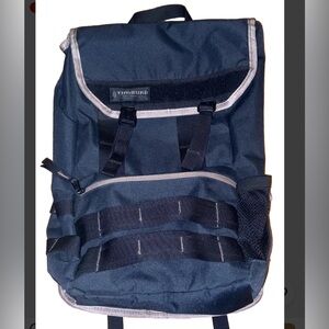 Timbuk2 Rogue Backpack Navy Gray Flap Top Laptop Daypack Mesh Bottle Pocket Bag